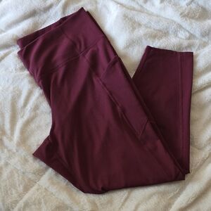 Fabletics 7/8 Burgundy Leggings